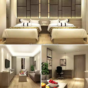 Economical 3 Star Hotel Bedroom <b>Sets</b> Modern Wood Frame Twin <b>Beds</b> with Integrated Work Desk & Living Area Furniture For <b>Full</b> Room - Product Image 6