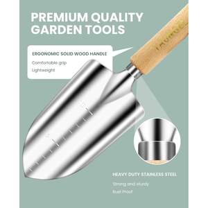 Yaungel Ensemble d'outils de jardinage 10 pièces en acier inoxydable avec poignées ergonomiques et sac à outils pour utilisation en extérieur - Product Image 2