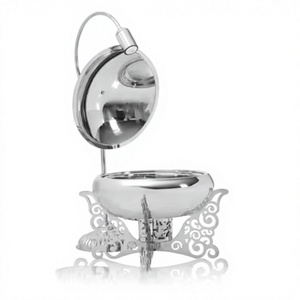 Chauffe-plat rond en acier inoxydable de la plus grande qualité avec couvercle en dôme suspendu-Chauffe-plats pour buffet moderne pour hôtel et restauration - Product Image 1