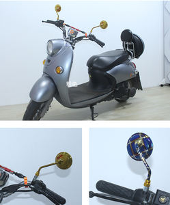 Rétroviseur rond de moto pour vélos <span class=keywords><strong>Vespa</strong></span>, 7 pièces, miroir arrière de Scooter, 10mm/8mm, nouveau - Product Image 6
