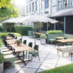 ชุดโต๊ะเก้าอี้ไม้ JEILI พร้อมเบาะรองนั่ง เหมาะสำหรับรีสอร์ท สวนหย่อม ลานบ้าน ร้านอาหาร ร้านค้า หรือพื้นที่กลางแจ้ง สไตล์โมเดิร์น - Product Image 3