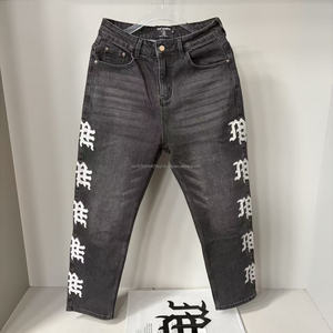 Jeans de Luxe Homme de Qualité Supérieure, Motif Graffiti Dessiné à la Main, Coupe Décontractée, Style Vintage EMOTIONS - Product Image 1