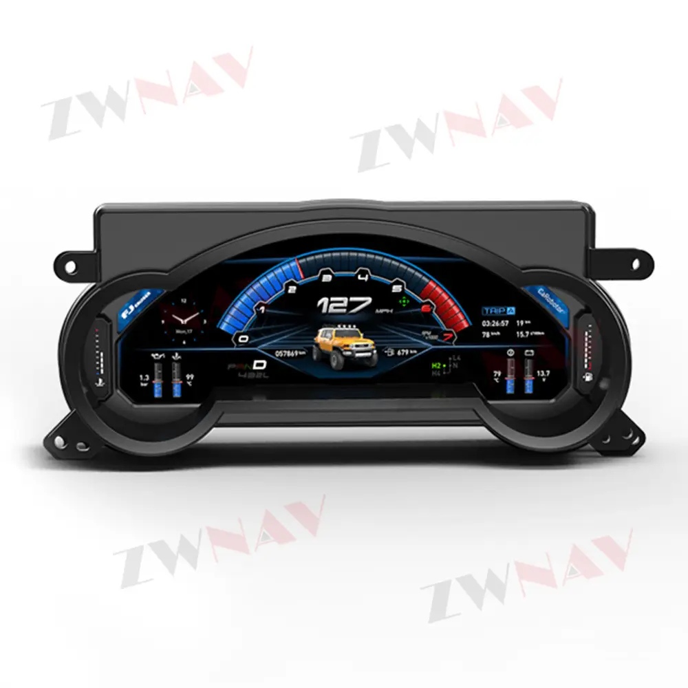 ZWNAV 12.3 inch LCD Digital Cluster Cockpi For Toyota FJ Cruiser 2005-2019 Android Auto Radio Multimedia Player Speedometer