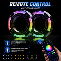 Anneau lumineux Halo Angel Eye RGB en cristal acrylique 5D de 3,0 pouces avec contrôle via application Bluetooth pour la rénovation des phares de voiture