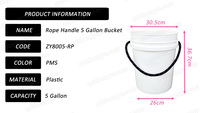 5 gallons Camping en plein air appâts vivants pêche leurre seau marin bateau soin nettoyage seau d'eau en plastique avec corde Haddle