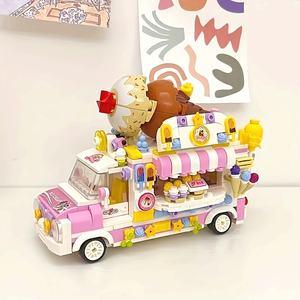 Jouets d'assemblage <span class=keywords><strong>de</strong></span> blocs <span class=keywords><strong>de</strong></span> construction Zhegao, modèle <span class=keywords><strong>de</strong></span> chariot <span class=keywords><strong>de</strong></span> fruits, <span class=keywords><strong>de</strong></span> gâteaux, <span class=keywords><strong>de</strong></span> sushis et <span class=keywords><strong>de</strong></span> hamburgers en plastique, ensemble cadeau pour filles, compatible avec <span class=keywords><strong>LEGO</strong></span> - Product Image 1