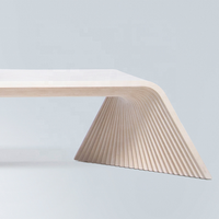 Banc long paramétrique moderne en bois massif, design artistique, pour espaces d'attente publics (hôpitaux, écoles, extérieurs), sièges de salon écologiques