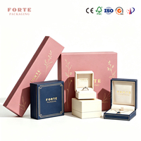 FORTE - Cajas de Joyería de Papel con Logotipo en Dorado Elegante, Cajas de Embalaje Ecológicas Personalizadas para Anillos, Collares y Pulseras, Caja para Juego de Joyería