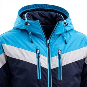 Chaqueta Acolchada Casual para Hombre con Bloques de Color, Cierre de Cremallera, Impermeable, Estilo Deportivo de Invierno, Exterior de Nailon/Poliéster, Logotipo Frontal - Product Image 4