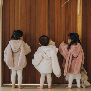 Carino coniglietto orecchio per bambini abbigliamento personalizzato per bambini vestiti invernali con cappuccio cappotto con Zip abiti per bambine all'ingrosso - Product Image 3