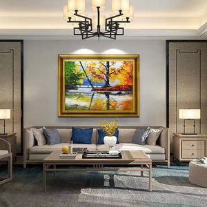 Pinturas a Óleo Impressionista Artesanal de alta Qualidade Paisagem Floresta do Outono Wall Art Queda Deixa Caminho para Escritório Home-Paint - Product Image 6