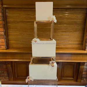 Vierkante Ijzeren Caketribune Dessertafel Taartblad Gelaagd Taartsteun Rek Bruiloftbenodigdheden Versiering Ornamenten - Product Image 2