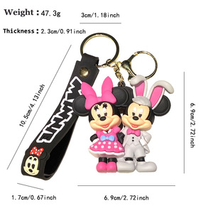 Lovely Cartoon Mouse Keychain Bag Pendant Promotional Gifts Wholesale <b>Accessories</b> Key Chain 3D <b>Doll</b> Keyrings Custom Anti-Lost - Product Image 4