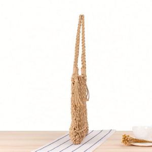 Bolso de mano de malla de algodón con borlas de ganchillo, nuevo y moderno, para mujer, ideal para la playa y vacaciones, venta al por mayor. - Product Image 3