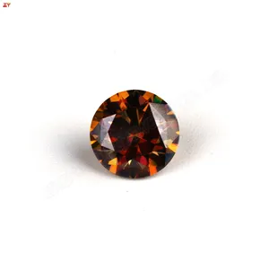 2023 wuzhou coffee color moissanite certificate good clarity trendy diamond synthetic brilliant cut round brown gems