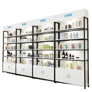 أرفف خشبية ومعدنية حديثة معروضة للبيع حسب الطلب رفوف متينة مفردة الأرفف للسلع الضخمة مع خزانة - Product Image 1