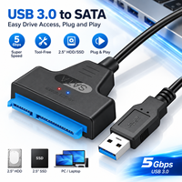 Kabel Adaptor Konverter USB 3.0 5Gbps ke SATA III 22 Pin 2.5 Inch untuk HDD/SSD Hard Disk Drive