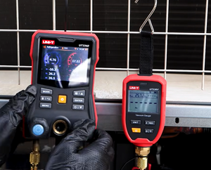 Manometro Digitale UT336E KIT con Pinze Termometriche Wireless Compatibili con Refrigeranti A2L per Pompa di Calore a Refrigerazione - Product Image 1