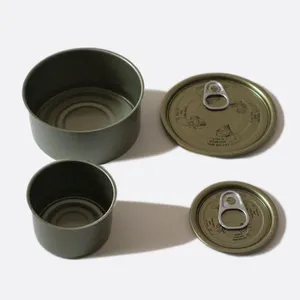 Hot Sale DRD 2-Piece Round Empty Tin Cans With Lids Manufactured By Factory For Canned Tuna Fish Sardine Packaging