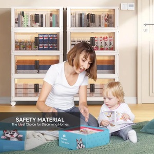 Çekmece tipi taşınabilir dolap depolama Bin katlanabilir tekerlekli çocuk giysileri oyuncaklar depolama dolabı konteyner kutusu - Product Image 4