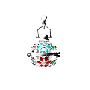 Bán Buôn OEM/ODM Tùy Chỉnh Đồ Trang Sức Men 925 Sterling Silver Bạc Ngọc Trai Oyster Hoa Ngọc Trai Lồng Mặt Dây Chuyền - Product Image 1