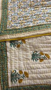 Edredón Kantha de Lujo Premium con Diseño Jaipuri, Edredón con Estampado de Bloques, Edredón de Algodón con Diseño Étnico Estampado a Mano para Decoración de Hoteles - Product Image 4