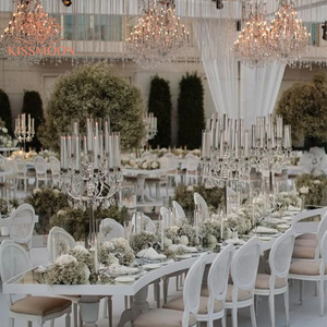 Meubles de mariage en plein air, chaises et tables de mariage avec fond de scène de mariage fleuri pour les décorations de fête de mariage - Product Image 3