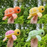 KIVA Peluche tortue amigurumi au crochet faite à la main, motif kiwi, en polyester, jouet en peluche mignon, cadeau pour enfants