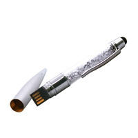 Clé USB en forme de stylo en verre avec logo personnalisé Clé USB 2.0 en forme de stylo en cristal