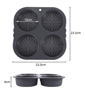 Nouveau design ménager : Moule à hamburger DIY, moule à muffins, moule à pâtisserie en silicone à trous ronds, outil de cuisson pour gâteaux - Product Image 6