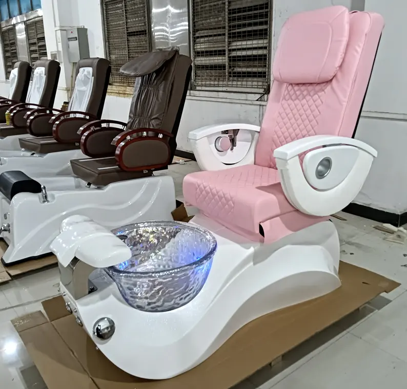 Güzellik salonu masaj koltuğu için gelişmiş pembe renk sandalyeler masaj Spa ayak Spa kanepe