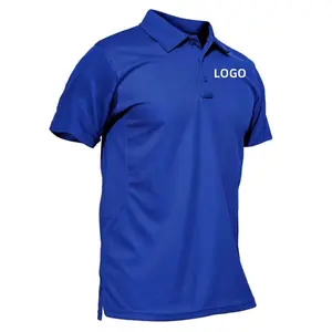 High quality work uniform business polo camisas blank embroidered cotton polyester mens plain golf polo shirt with custom logo