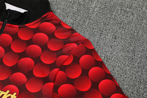 Nederlandse Striker Geïnspireerde 2526 Rood Zwart Camo Half Zip Voetbal Trainingshirt Rotterdam Club Style Top Heren Performance Kleding - Product Image 2