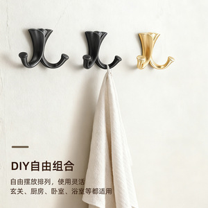 Crochets muraux doubles en acier inoxydable, capacité de charge de 10 à 15 kg, pour entrée, cuisine, chambre, salle de bain - Product Image 1