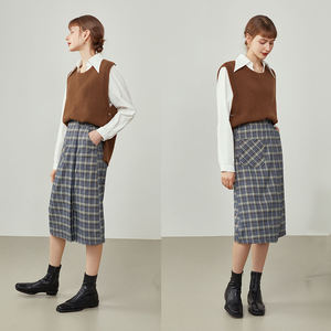 <span class=keywords><strong>Gilet</strong></span> maglione morbido personalizzabile da <span class=keywords><strong>donna</strong></span> autunno e inverno Design di nicchia all'interno e all'esterno indossa <span class=keywords><strong>gilet</strong></span> maglione <span class=keywords><strong>marrone</strong></span> lavorato a maglia Casual - Product Image 3