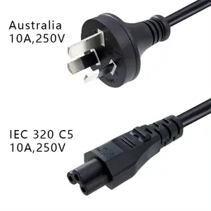 6ft Australia 3 Prong AS3112 Standard Plug To IEC C5 Laptop Power Cord H05VV-F 3G*0.75mm2