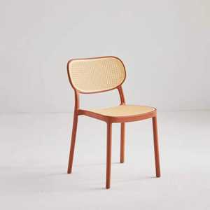 Hot Sale Cafe Restaurant Stackable Customized Colors PP Plastic <b>Rattan</b> <b>Dining</b> <b>Chair</b> - Product Image 1