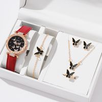 Ensemble de bijoux papillon pour femme en gros : montre, bagues, collier, boucles d'oreilles, montre diamantée, bracelet tendance