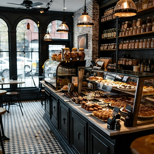 Scaffale espositivo a struttura verticale con linee d'arco, in stile rustico e accogliente, per negozio di specialità - Product Image 6