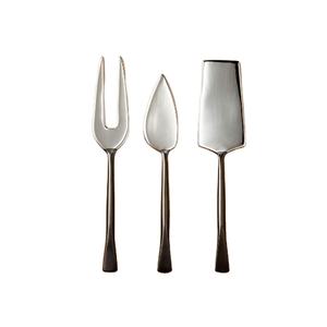 Juego de cuchillos de queso Mango rústico plateado Juego de cuchillos de queso de restaurante de cocina de alta calidad con chapado en plata - Product Image 1