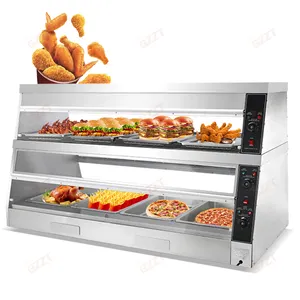 Hotel Restaurant Keukenapparatuur 1.8M Elektrisch Verwarmde Kast Voedselwarmer 1.2M 1.5M Fastfood Kfc Kippenwarmer