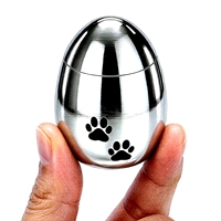 Urne funéraire en acier inoxydable en forme d'œuf avec empreinte de patte, pour cendres d'animaux de compagnie ou humains, porte-cendres commémoratif, bijou funéraire, souvenir de crémation
