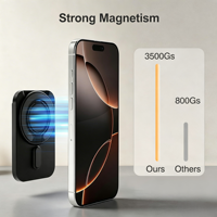 Portefeuille multifonctionnel en cuir PU pour téléphone, support de carte, triple pliage, flexible, rotation à double axe, magnétique MagSafe, RFID