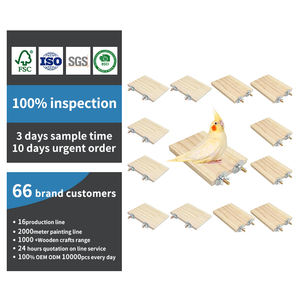 Houten Vogel Kooi Platform Platte Vogels Baars Stand Rechthoek Papegaai Zitstok Voor Vogel Paw Slijpen Valkparkiet Kooi Accessoires - Product Image 1