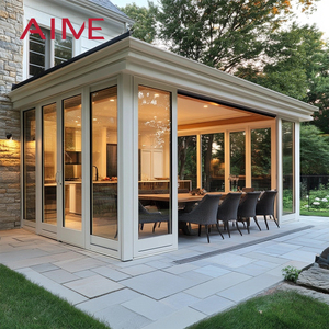 Véranda moderne à toit incliné autoportante en aluminium, serre extérieure en verre pour <span class=keywords><strong>balcon</strong></span>, <span class=keywords><strong>jardin</strong></span> <span class=keywords><strong>d</strong></span>'<span class=keywords><strong>hiver</strong></span> - Product Image 4