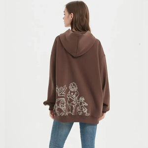 Sweat-shirts à capuche surdimensionnés en coton avec logo bouffant en mousse 3d personnalisé - Product Image 4