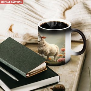 Taza Negra Esmerilada de Cerámica de 11 oz para Transferencia de Calor, Taza de Regalo Sensible al Calor para Manualidades - Product Image 3