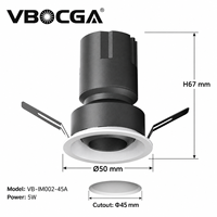 Spots LED modernes miniatures 3W 5W, en aluminium réglable, 45 mm, à découpe, pour montage en surface, plafonnier encastré, CRI90, dimmable, pour bureau et salle
