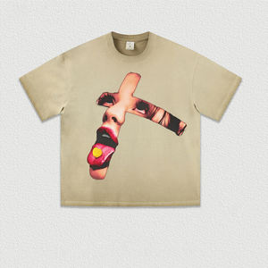 เสื้อยืดโอเวอร์ไซส์โอเวอร์ไซส์ Y2K ย้อนยุควินเทจซักได้โลโก้ตามสั่ง - Product Image 3