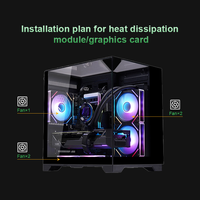 Boîtier d'ordinateur Mini ITX OEM, hauteur limite du refroidisseur CPU 157 mm, support de radiateur inférieur 240 mm, avec 4 emplacements PCI